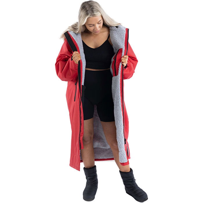 2023 Dryrobe Advance Langarmshirt Wechsel Robe DR100L - Red / Grau